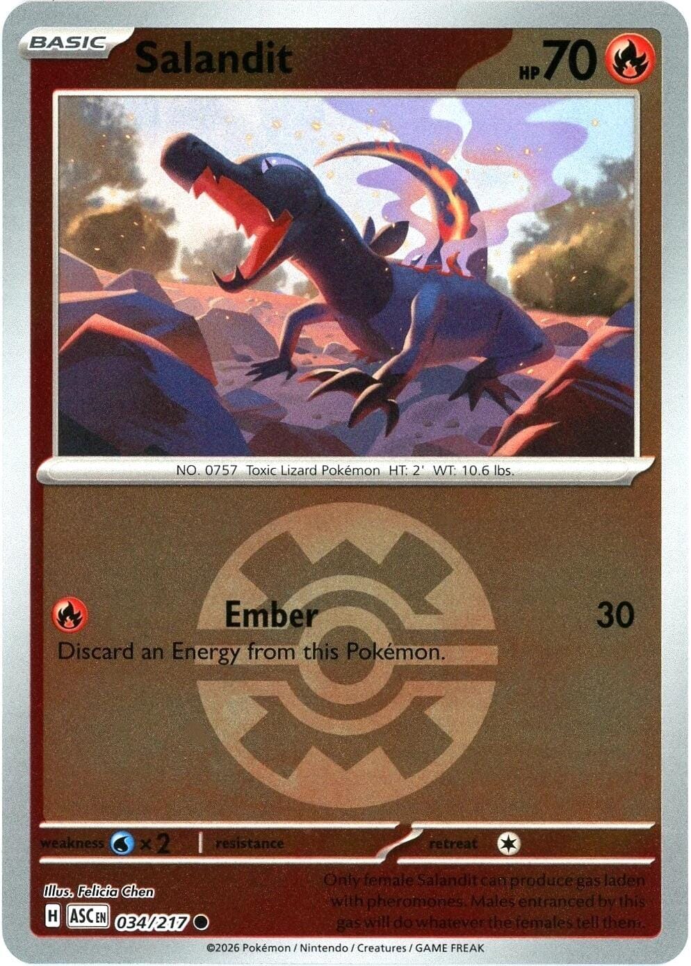 Salandit (034/217) (Quick Ball) [Mega Evolution: Ascended Heroes] Pokemon Single Pokémon  | Multizone: Comics And Games