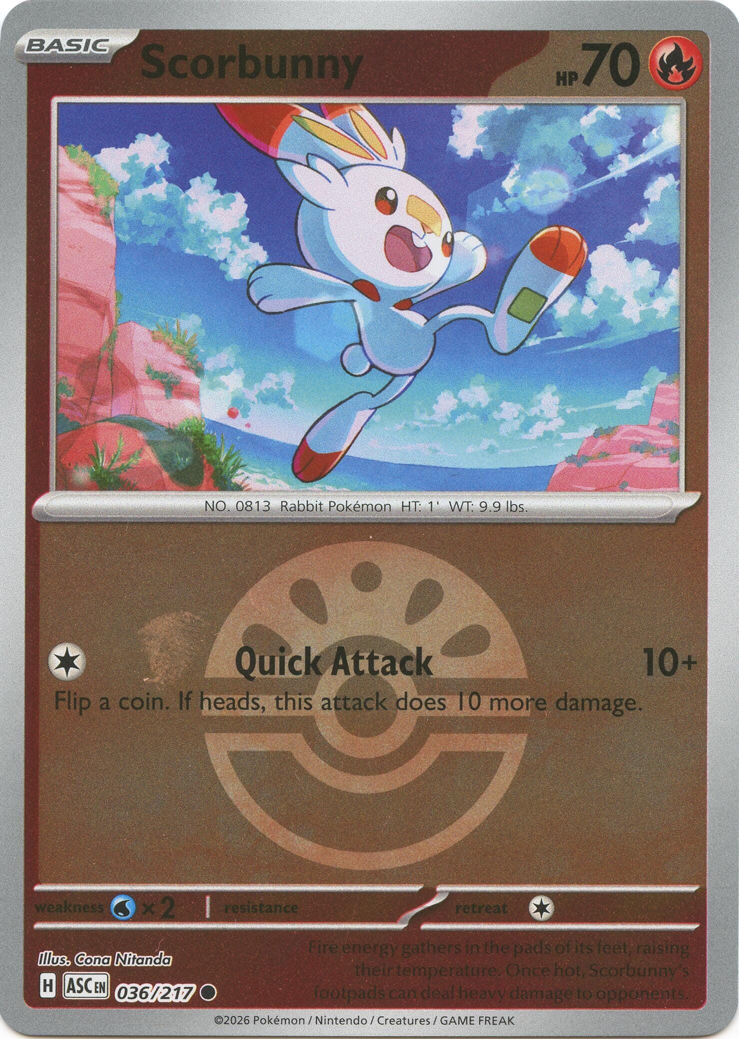 Scorbunny (036/217) (Friend Ball) [Mega Evolution: Ascended Heroes] Pokemon Single Pokémon  | Multizone: Comics And Games