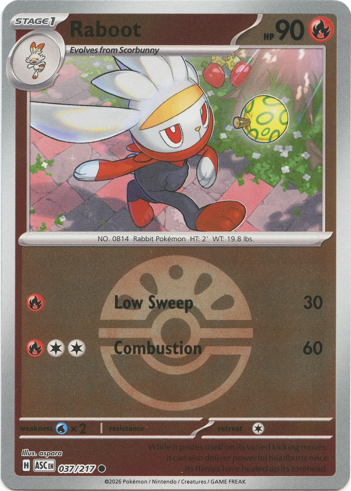 Raboot (037/217) (Friend Ball) [Mega Evolution: Ascended Heroes] Pokemon Single Pokémon  | Multizone: Comics And Games