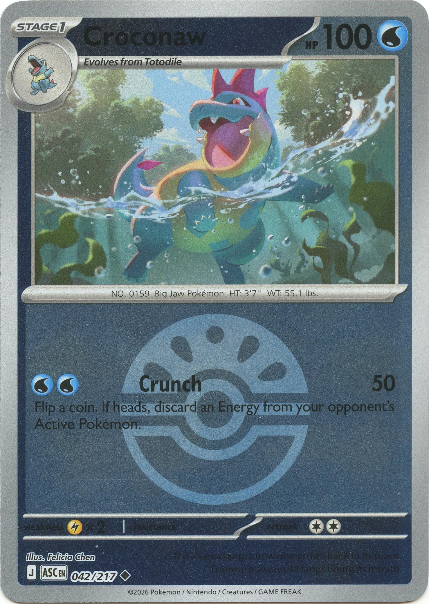 Croconaw (042/217) (Friend Ball) [Mega Evolution: Ascended Heroes] Pokemon Single Pokémon  | Multizone: Comics And Games