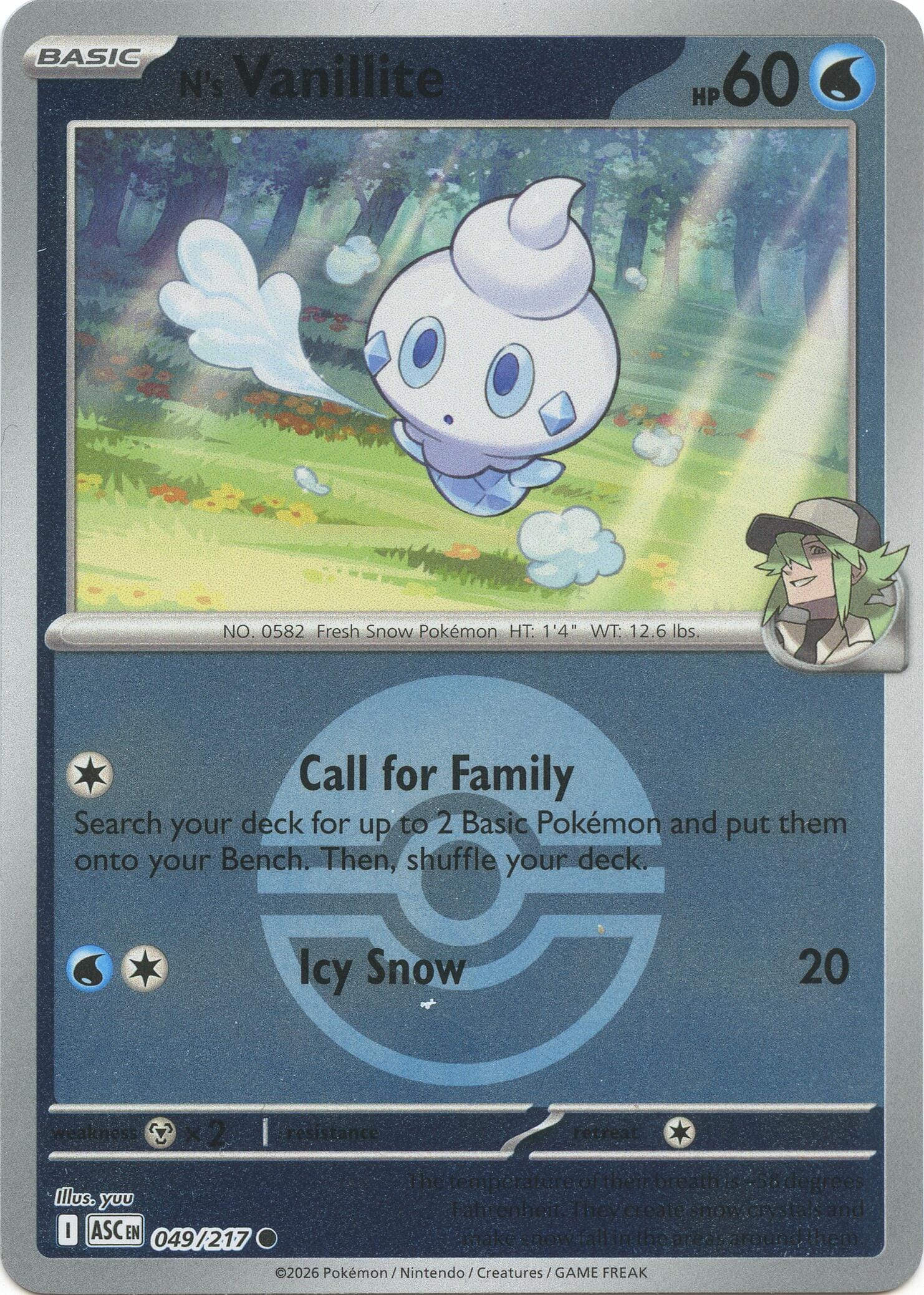 N's Vanillite (049/217) (Poke Ball) [Mega Evolution: Ascended Heroes] Pokemon Single Pokémon  | Multizone: Comics And Games