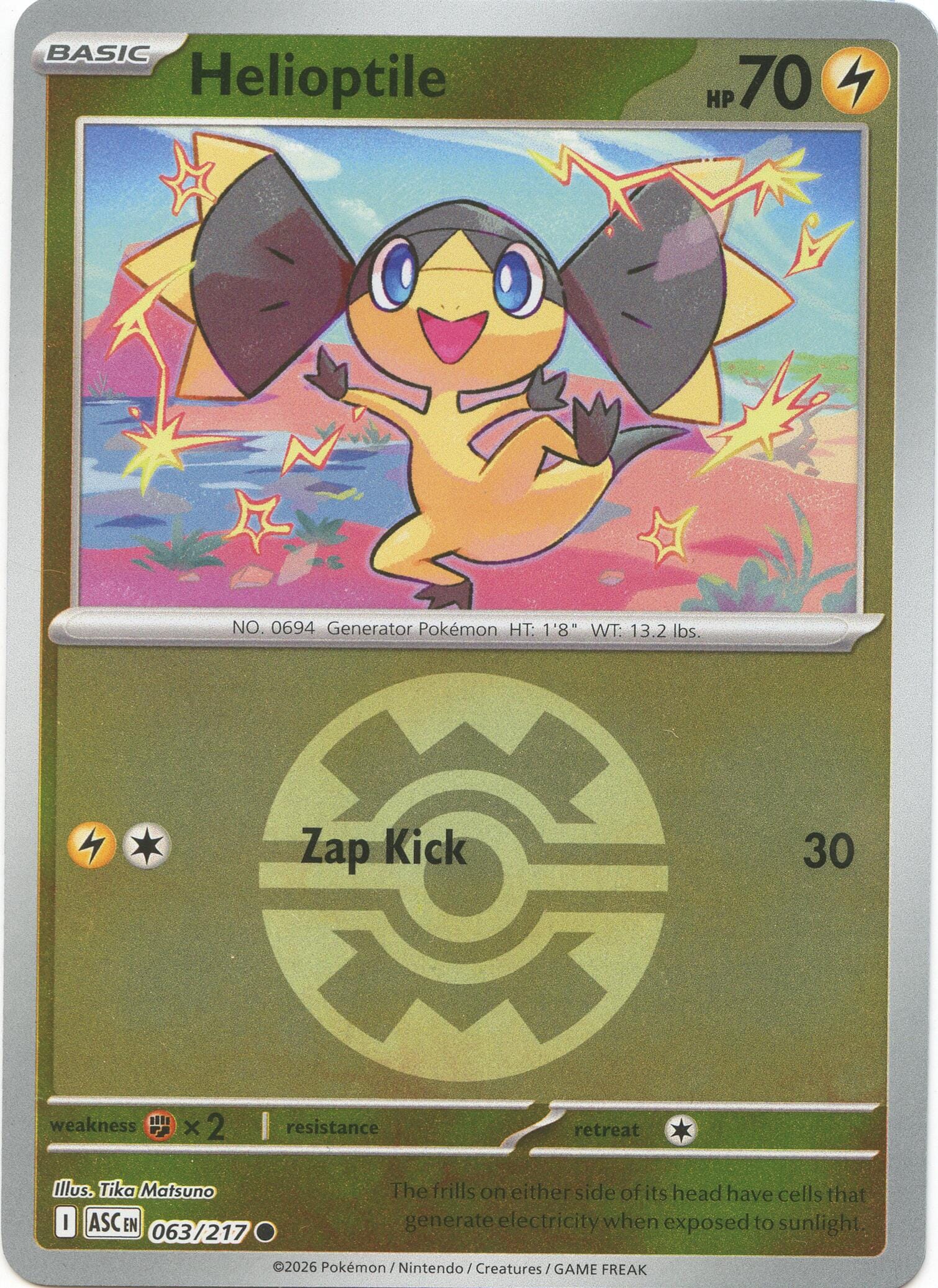 Helioptile (063/217) (Quick Ball) [Mega Evolution: Ascended Heroes] Pokemon Single Pokémon  | Multizone: Comics And Games