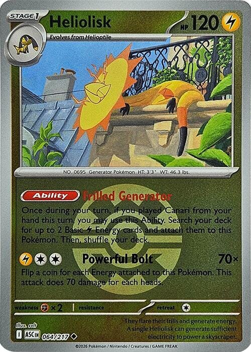 Heliolisk (064/217) (Quick Ball) [Mega Evolution: Ascended Heroes] Pokemon Single Pokémon  | Multizone: Comics And Games