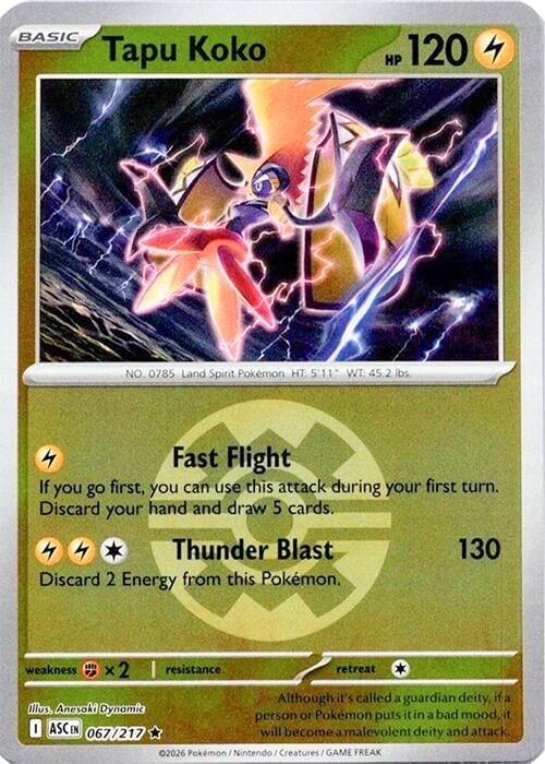 Tapu Koko (067/217) (Quick Ball) [Mega Evolution: Ascended Heroes] Pokemon Single Pokémon  | Multizone: Comics And Games