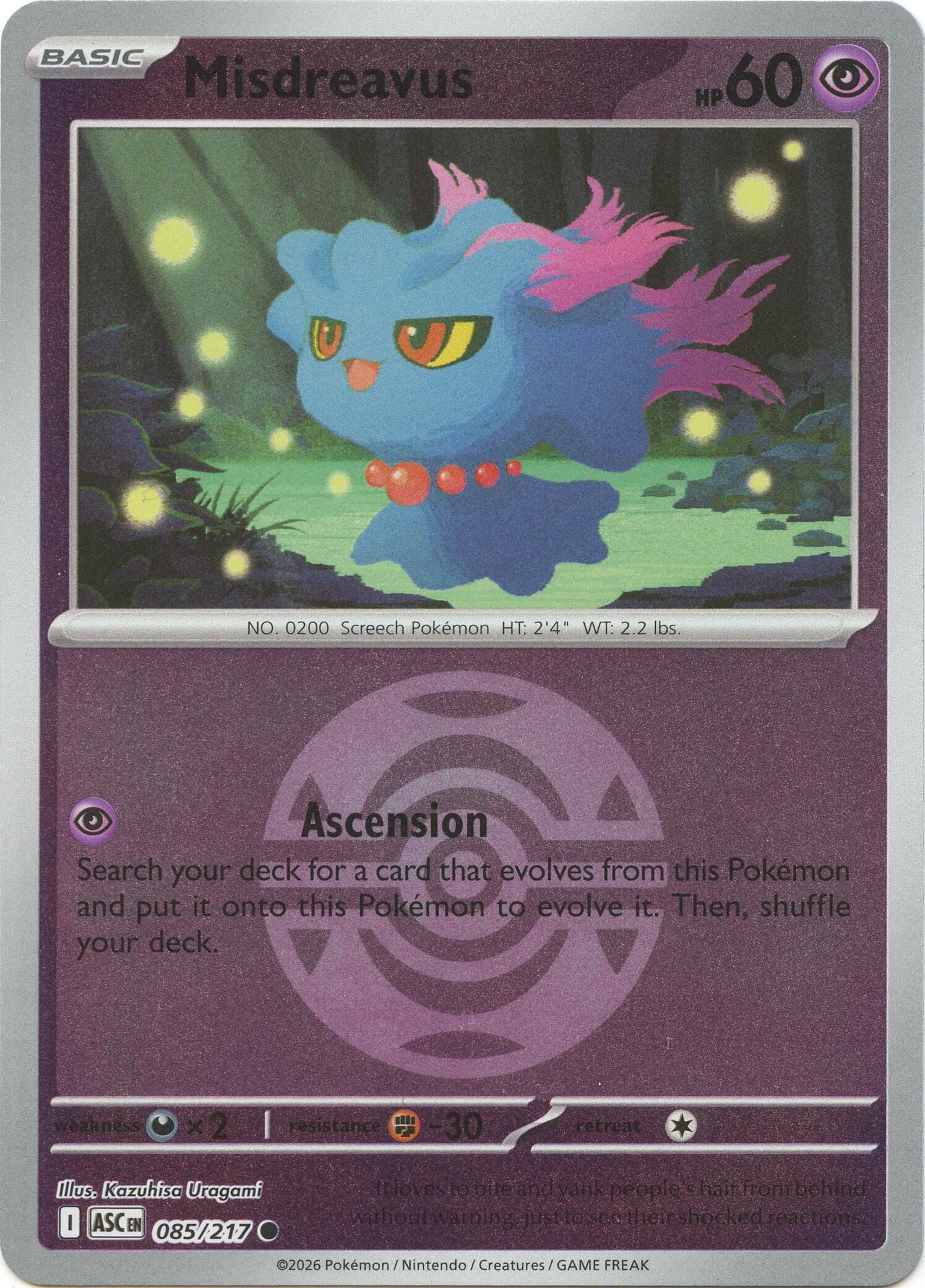 Misdreavus (085/217) (Dusk Ball) [Mega Evolution: Ascended Heroes] Pokemon Single Pokémon  | Multizone: Comics And Games