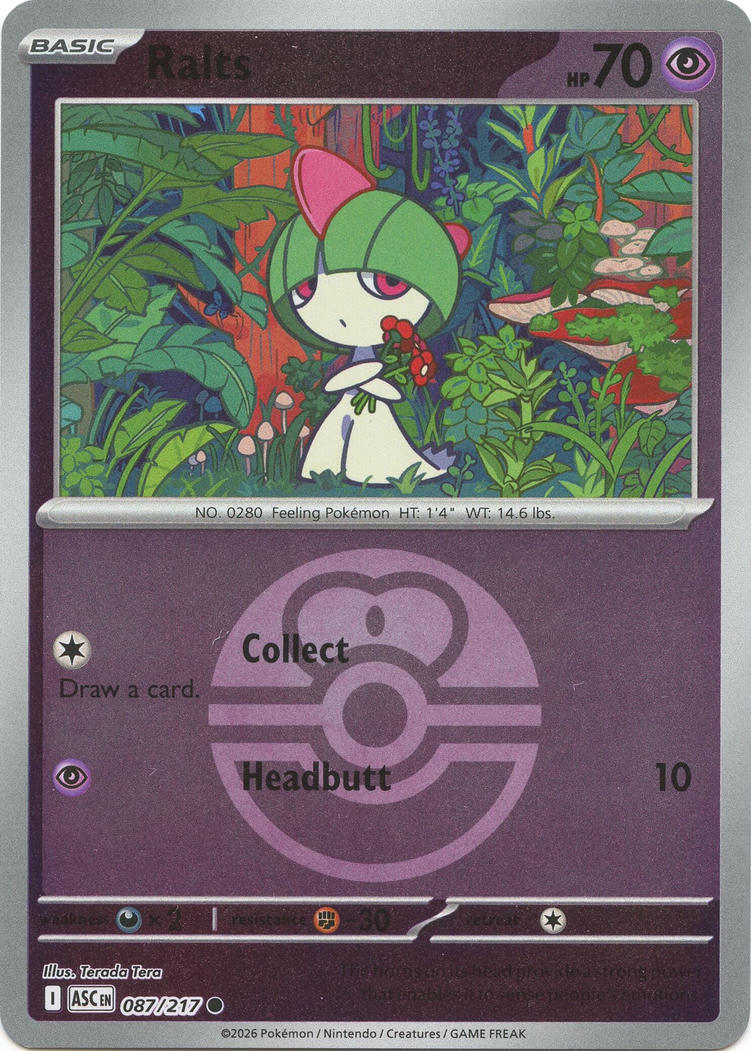 Ralts (087/217) (Love Ball) [Mega Evolution: Ascended Heroes] Pokemon Single Pokémon  | Multizone: Comics And Games
