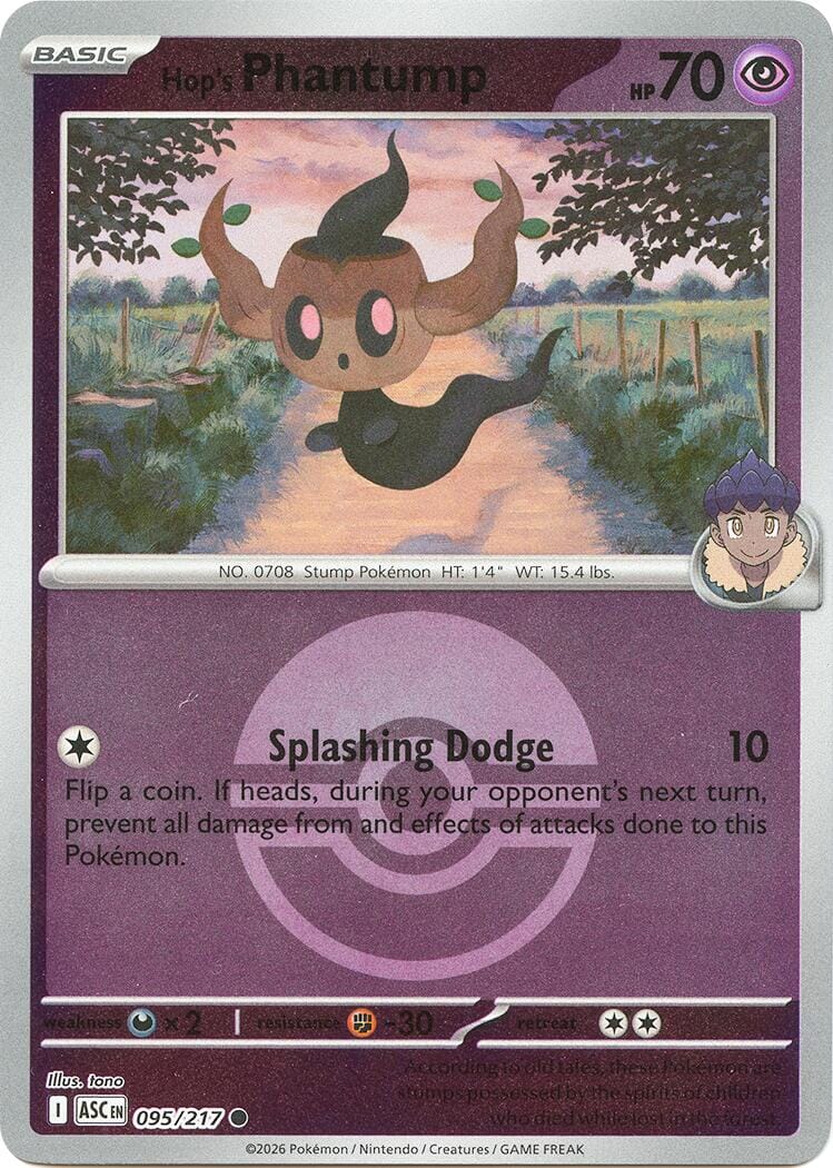 Hop's Phantump (095/217) (Poke Ball) [Mega Evolution: Ascended Heroes] Pokemon Single Pokémon  | Multizone: Comics And Games