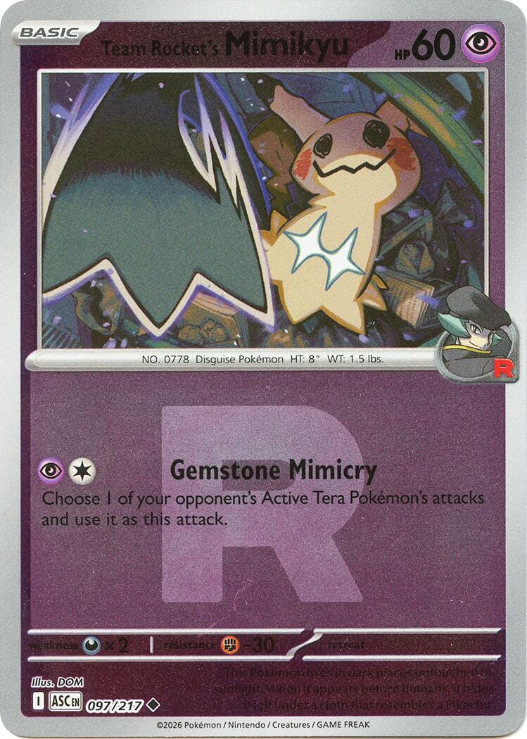 Team Rocket's Mimikyu (097/217) (Team Rocket) [Mega Evolution: Ascended Heroes] Pokemon Single Pokémon  | Multizone: Comics And Games