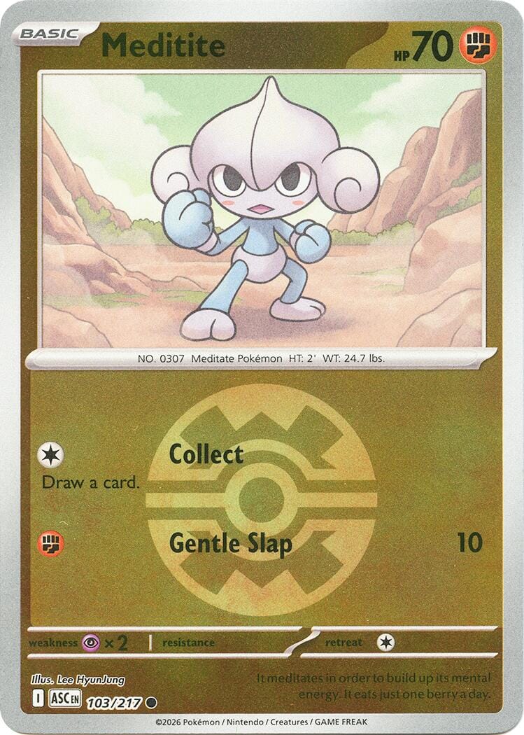 Meditite (103/217) (Quick Ball) [Mega Evolution: Ascended Heroes] Pokemon Single Pokémon  | Multizone: Comics And Games