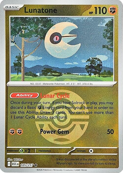 Lunatone (105/217) (Dusk Ball) [Mega Evolution: Ascended Heroes] Pokemon Single Pokémon  | Multizone: Comics And Games