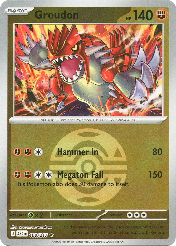 Groudon (108/217) (Dusk Ball) [Mega Evolution: Ascended Heroes] Pokemon Single Pokémon  | Multizone: Comics And Games