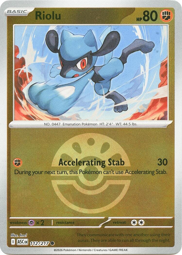 Riolu (112/217) (Friend Ball) [Mega Evolution: Ascended Heroes] Pokemon Single Pokémon  | Multizone: Comics And Games