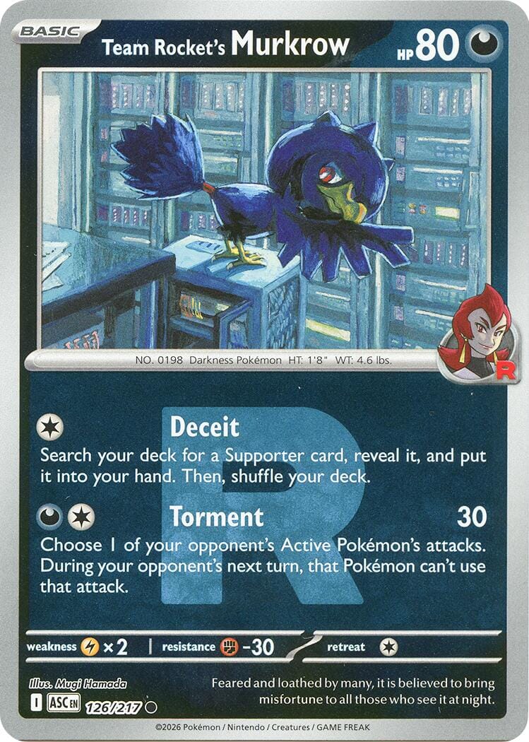 Team Rocket's Murkrow (126/217) (Team Rocket) [Mega Evolution: Ascended Heroes] Pokemon Single Pokémon  | Multizone: Comics And Games