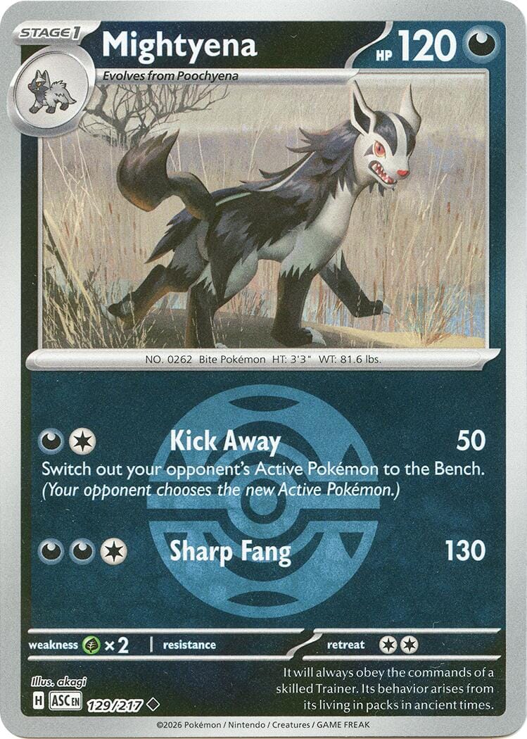 Mightyena (129/217) (Dusk Ball) [Mega Evolution: Ascended Heroes] Pokemon Single Pokémon  | Multizone: Comics And Games