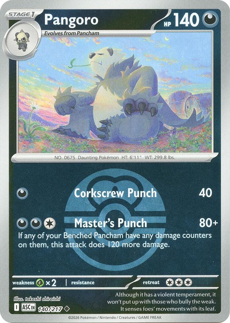 Pangoro (140/217) (Love Ball) [Mega Evolution: Ascended Heroes] Pokemon Single Pokémon  | Multizone: Comics And Games