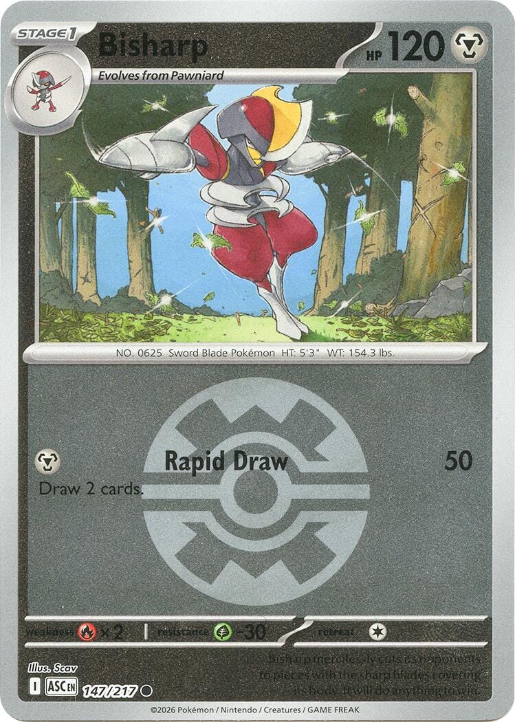 Bisharp (147/217) (Quick Ball) [Mega Evolution: Ascended Heroes] Pokemon Single Pokémon  | Multizone: Comics And Games