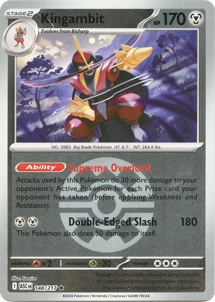 Kingambit (148/217) (Quick Ball) [Mega Evolution: Ascended Heroes] Pokemon Single Pokémon  | Multizone: Comics And Games