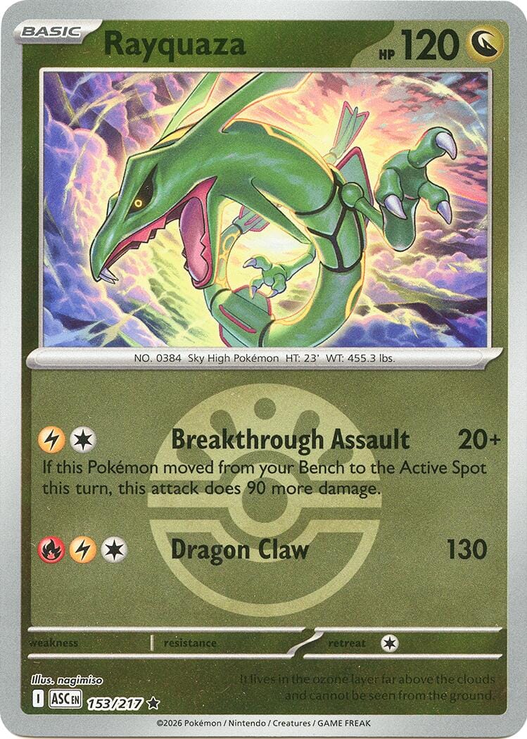 Rayquaza (153/217) (Friend Ball) [Mega Evolution: Ascended Heroes] Pokemon Single Pokémon  | Multizone: Comics And Games