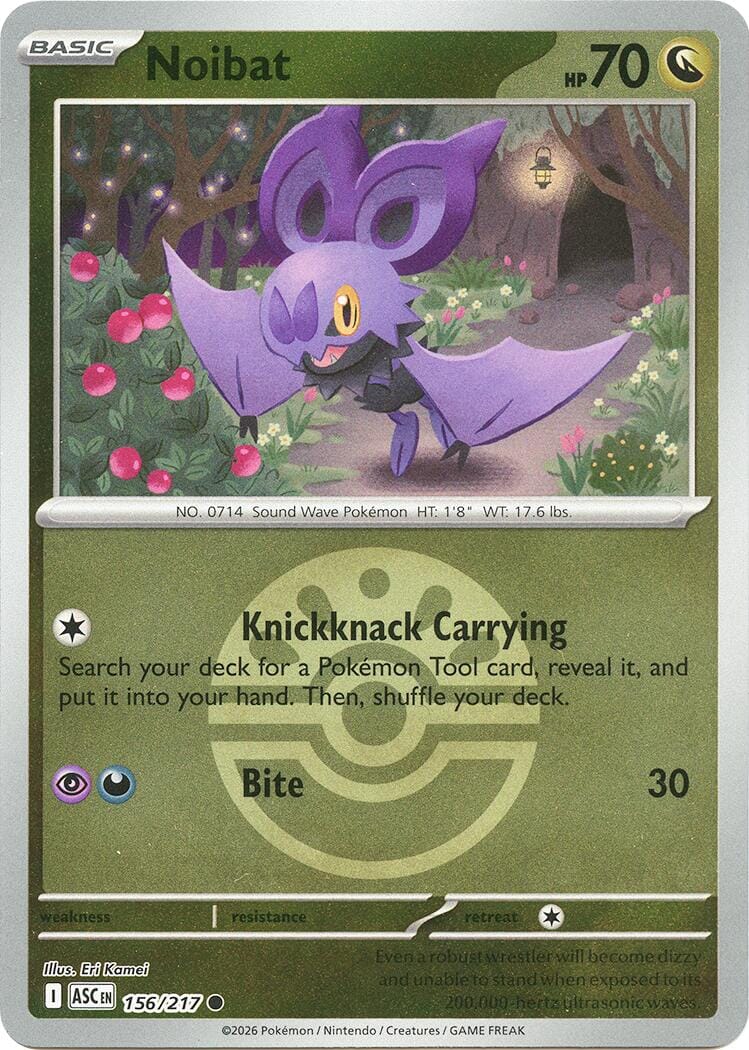 Noibat (156/217) (Friend Ball) [Mega Evolution: Ascended Heroes] Pokemon Single Pokémon  | Multizone: Comics And Games