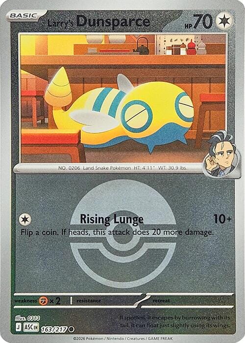 Larry's Dunsparce (163/217) (Poke Ball) [Mega Evolution: Ascended Heroes] Pokemon Single Pokémon  | Multizone: Comics And Games
