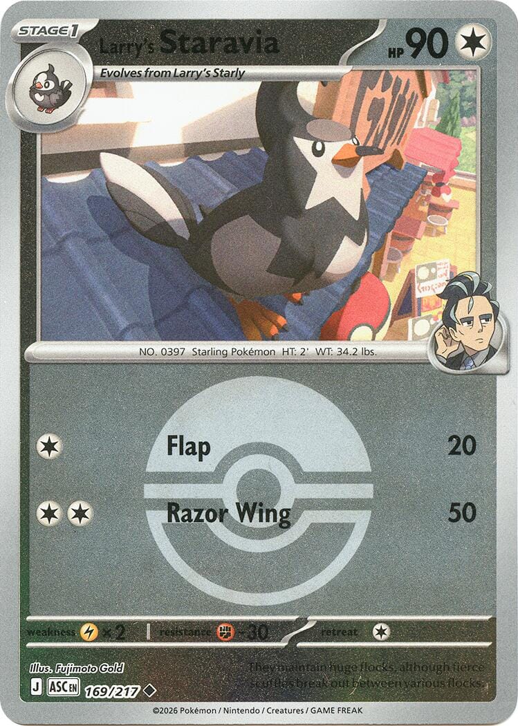Larry's Staravia (169/217) (Poke Ball) [Mega Evolution: Ascended Heroes] Pokemon Single Pokémon  | Multizone: Comics And Games