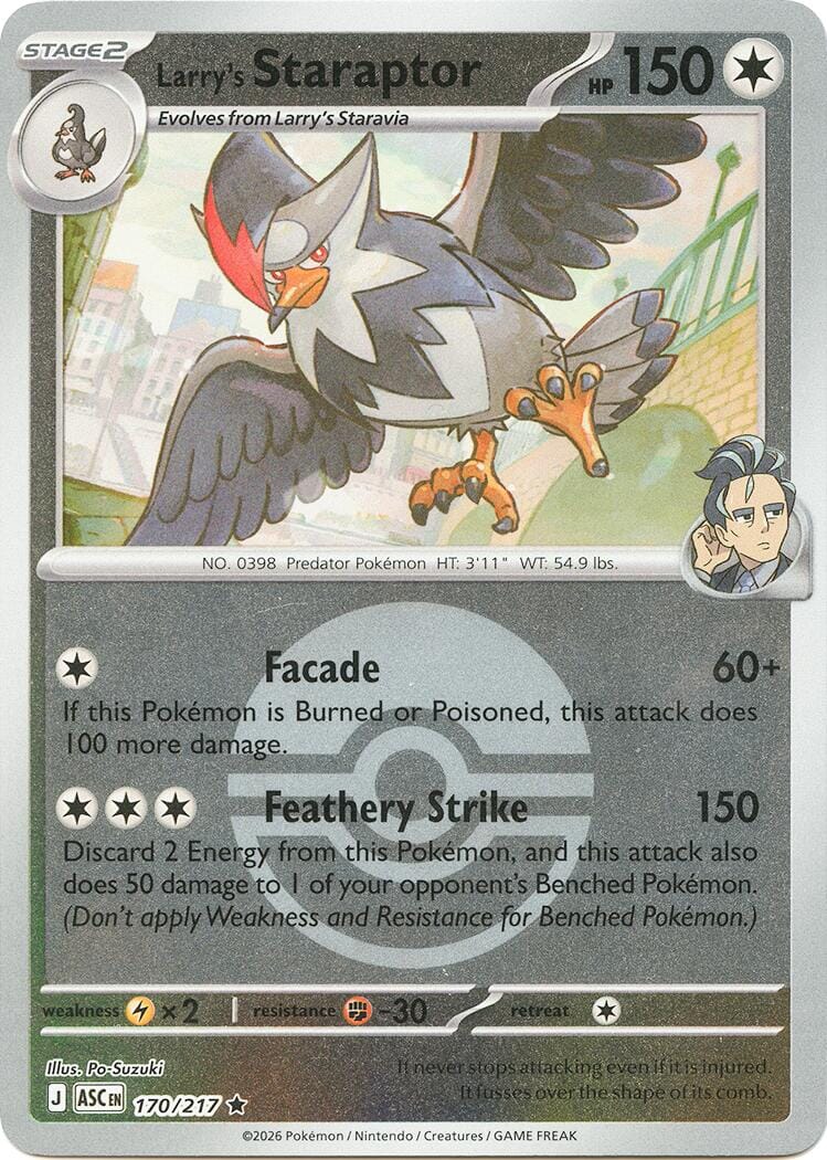 Larry's Staraptor (170/217) (Poke Ball) [Mega Evolution: Ascended Heroes] Pokemon Single Pokémon  | Multizone: Comics And Games