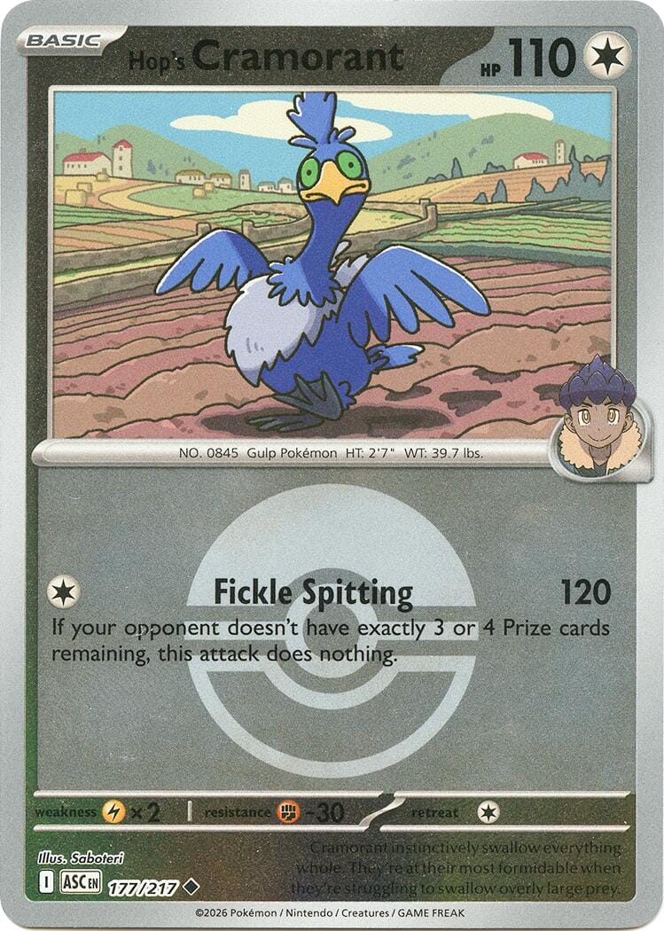 Hop's Cramorant (177/217) (Poke Ball) [Mega Evolution: Ascended Heroes] Pokemon Single Pokémon  | Multizone: Comics And Games