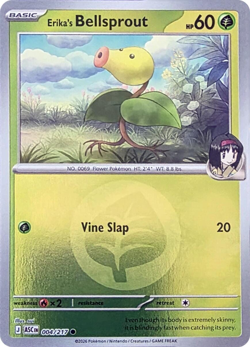 Erika's Bellsprout (004/217) (Energy Symbol Pattern) [Mega Evolution: Ascended Heroes] Pokemon Single Pokémon  | Multizone: Comics And Games