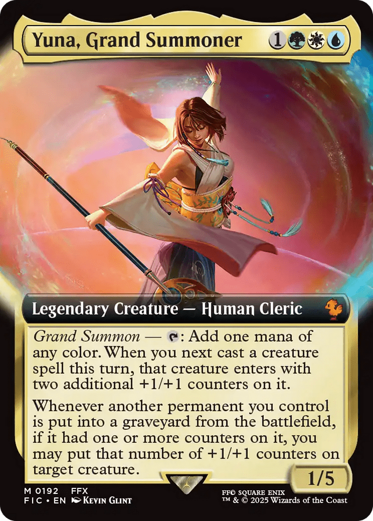 Yuna, Grand Summoner (Extended Art) [FINAL FANTASY Commander] MTG Single Magic: The Gathering  | Multizone: Comics And Games