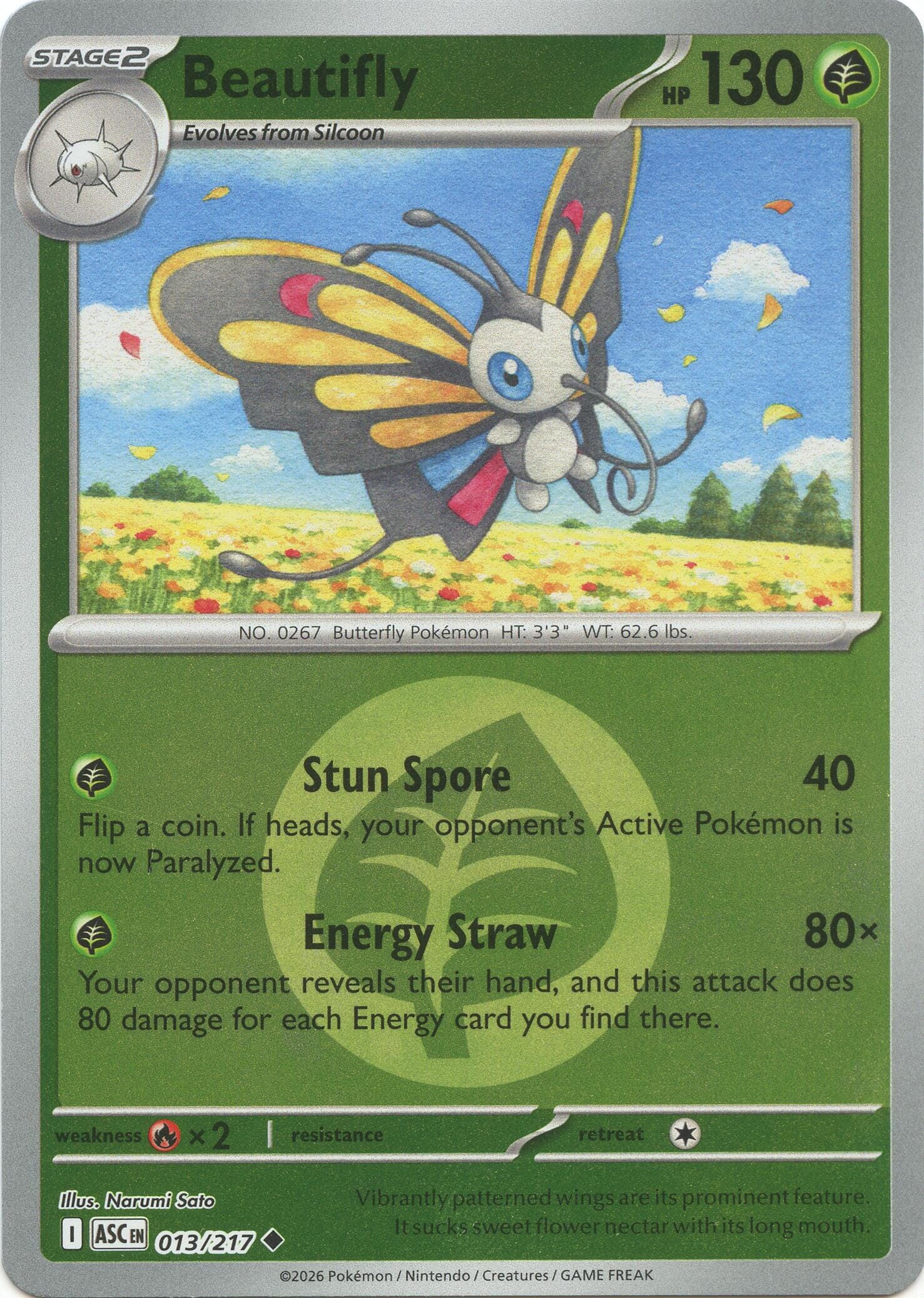 Beautifly (013/217) (Energy Symbol Pattern) [Mega Evolution: Ascended Heroes] Pokemon Single Pokémon  | Multizone: Comics And Games