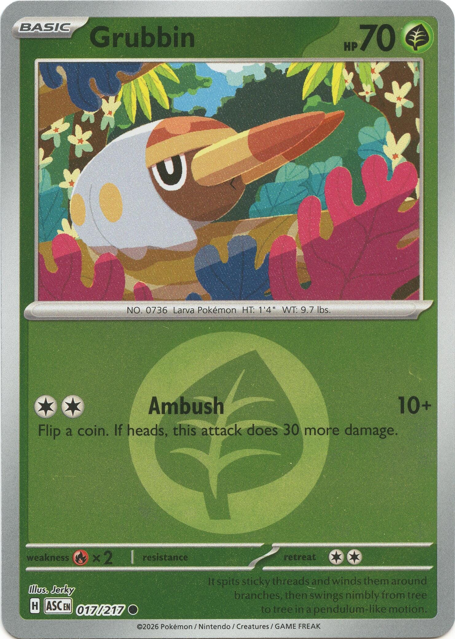 Grubbin (017/217) (Energy Symbol Pattern) [Mega Evolution: Ascended Heroes] Pokemon Single Pokémon  | Multizone: Comics And Games