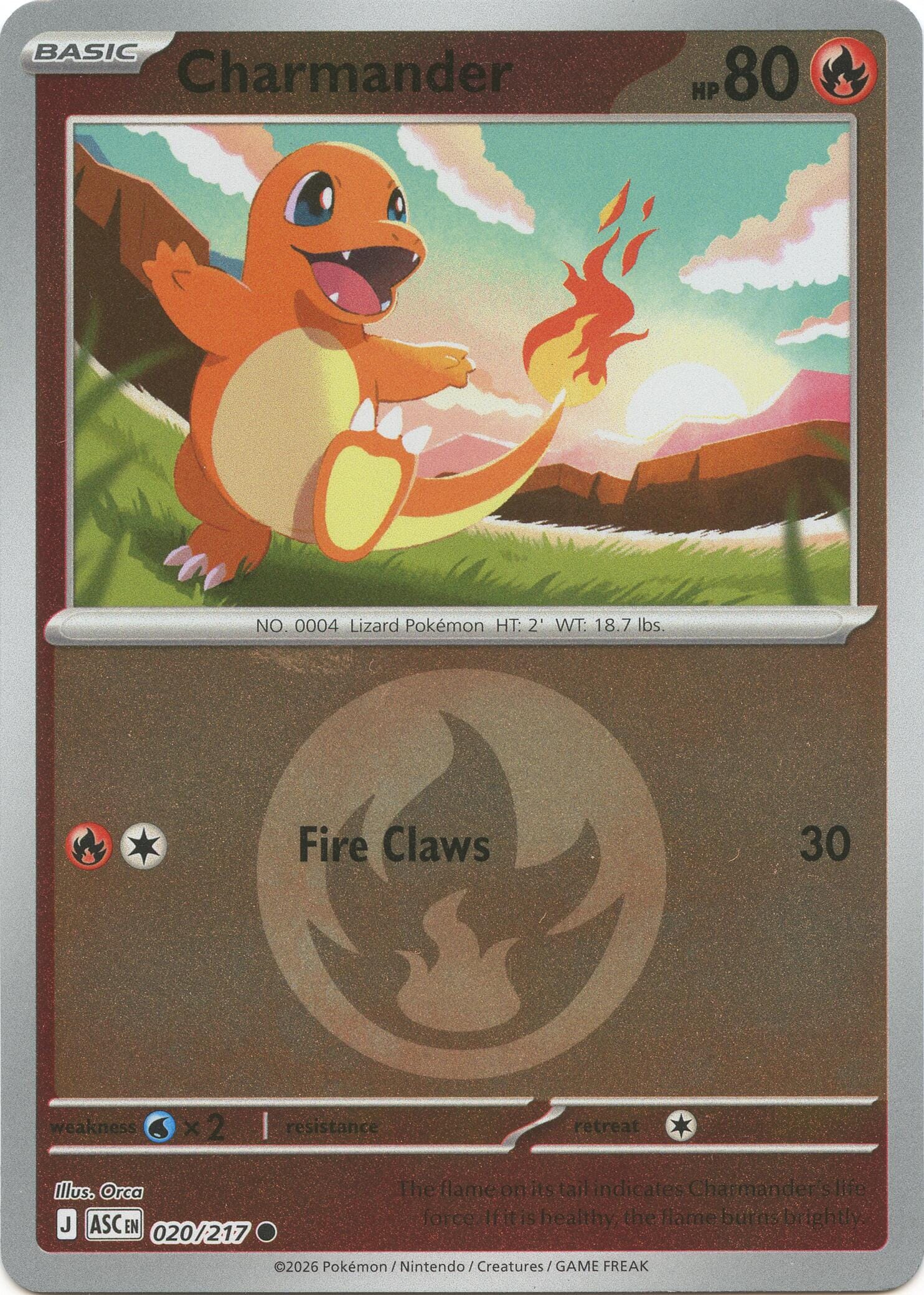 Charmander (020/217) (Energy Symbol Pattern) [Mega Evolution: Ascended Heroes] Pokemon Single Pokémon  | Multizone: Comics And Games