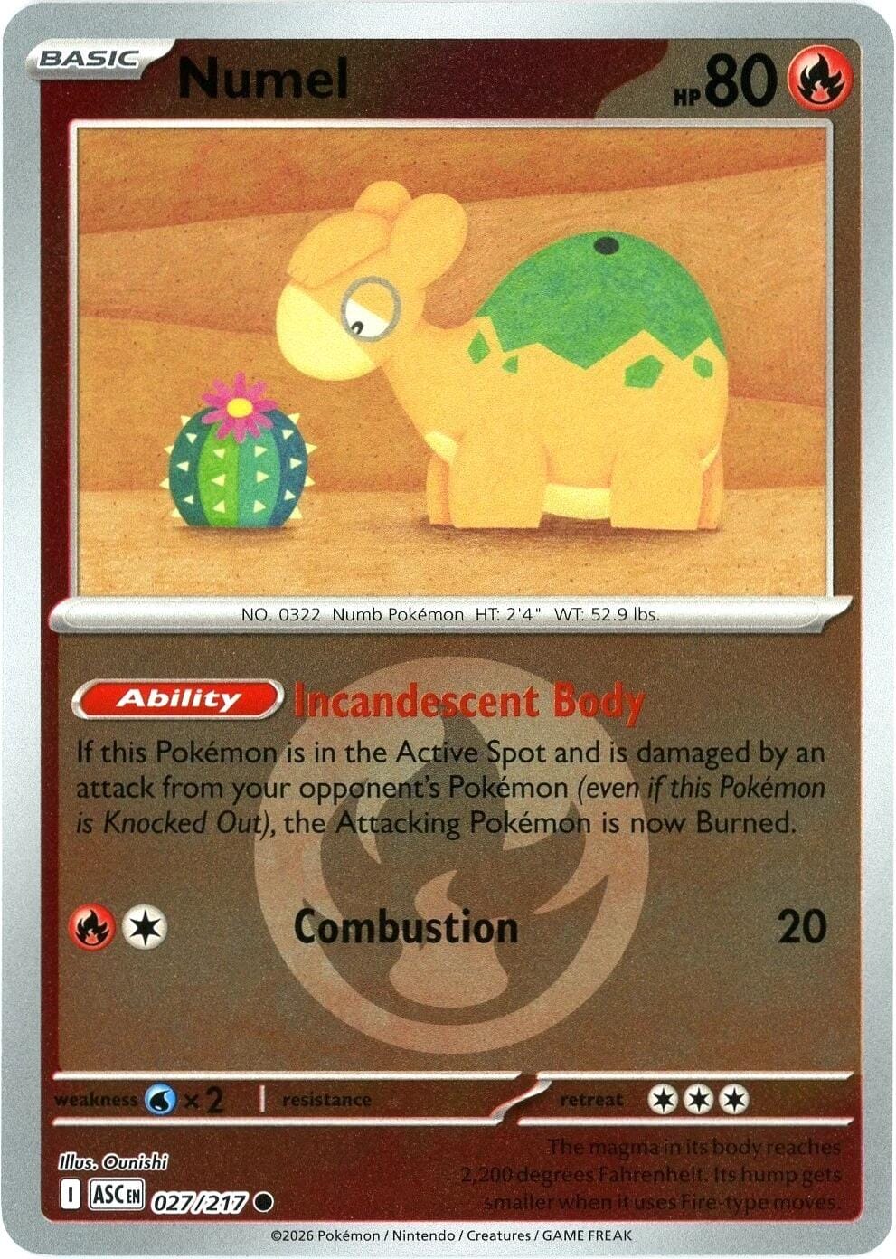 Numel (027/217) (Energy Symbol Pattern) [Mega Evolution: Ascended Heroes] Pokemon Single Pokémon  | Multizone: Comics And Games