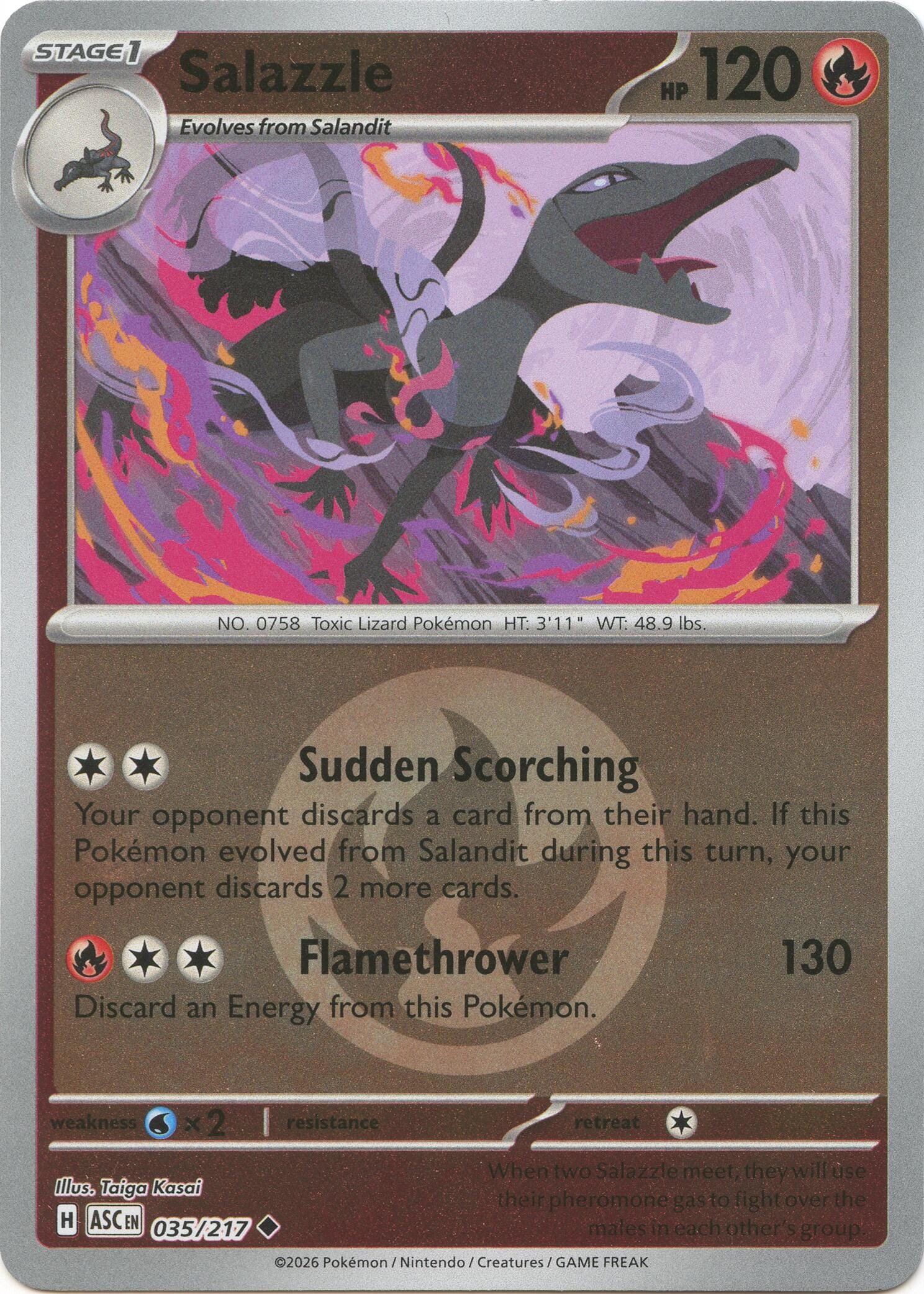 Salazzle (035/217) (Energy Symbol Pattern) [Mega Evolution: Ascended Heroes] Pokemon Single Pokémon  | Multizone: Comics And Games