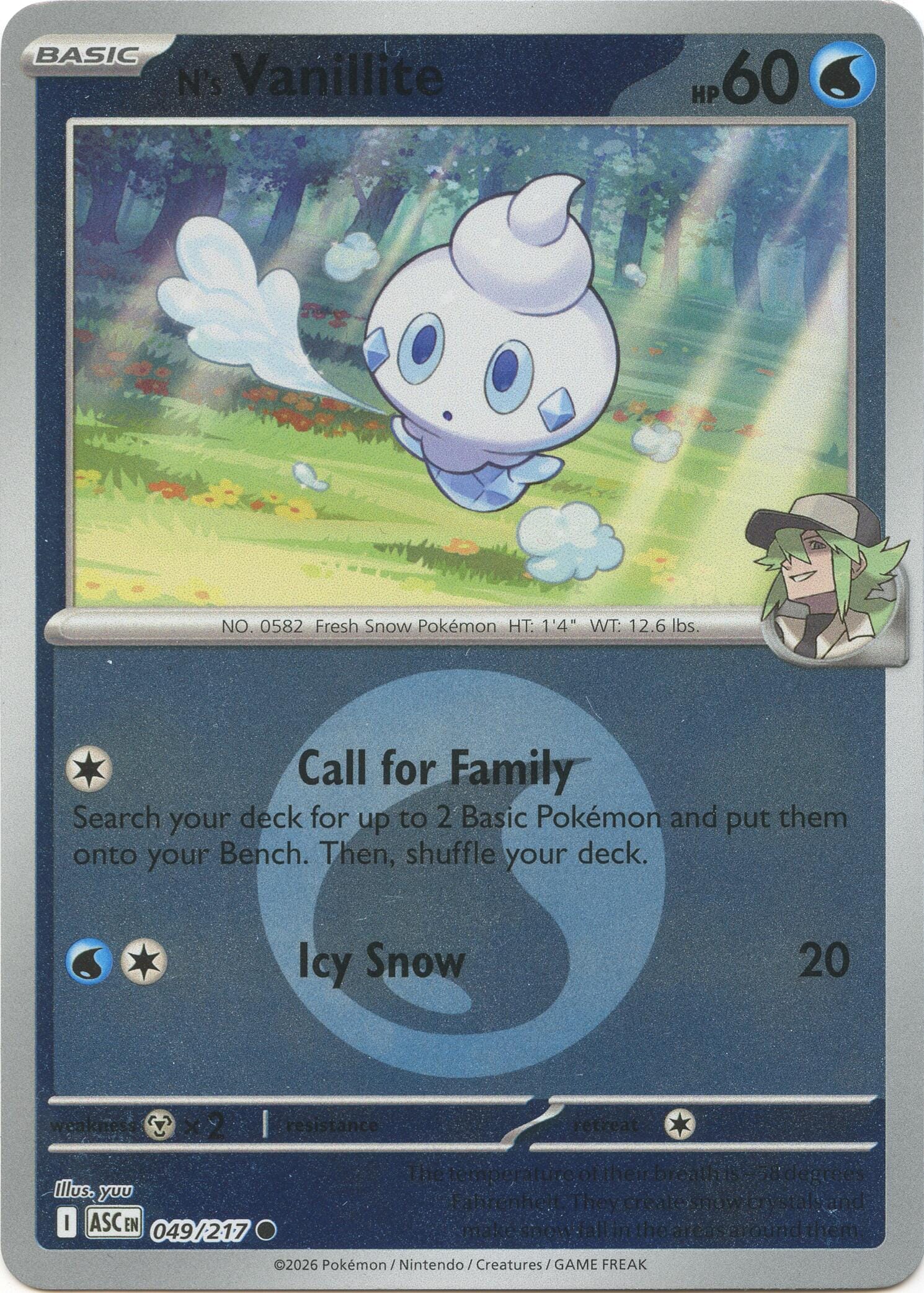 N's Vanillite (049/217) (Energy Symbol Pattern) [Mega Evolution: Ascended Heroes] Pokemon Single Pokémon  | Multizone: Comics And Games
