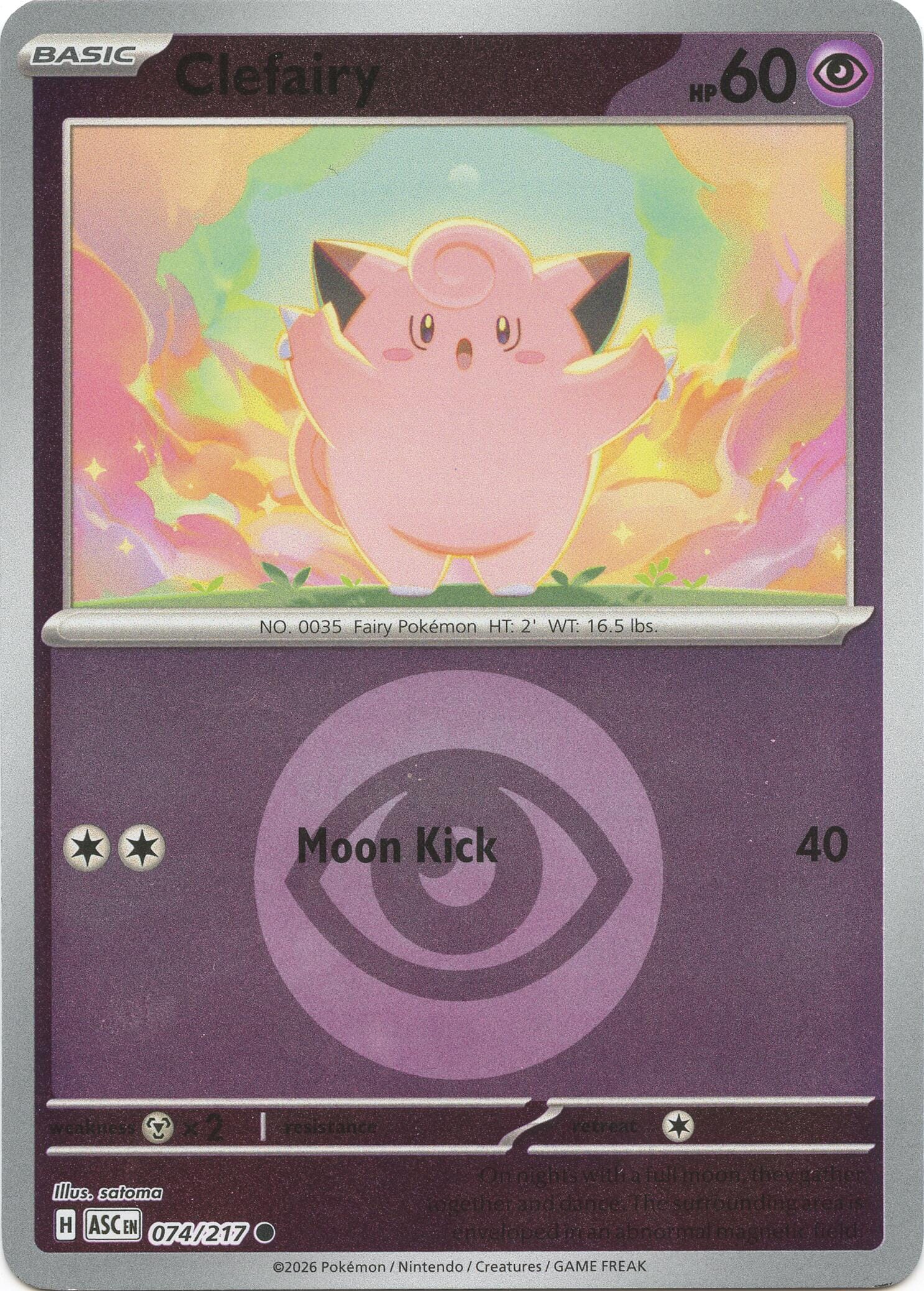 Clefairy (074/217) (Energy Symbol Pattern) [Mega Evolution: Ascended Heroes] Pokemon Single Pokémon  | Multizone: Comics And Games