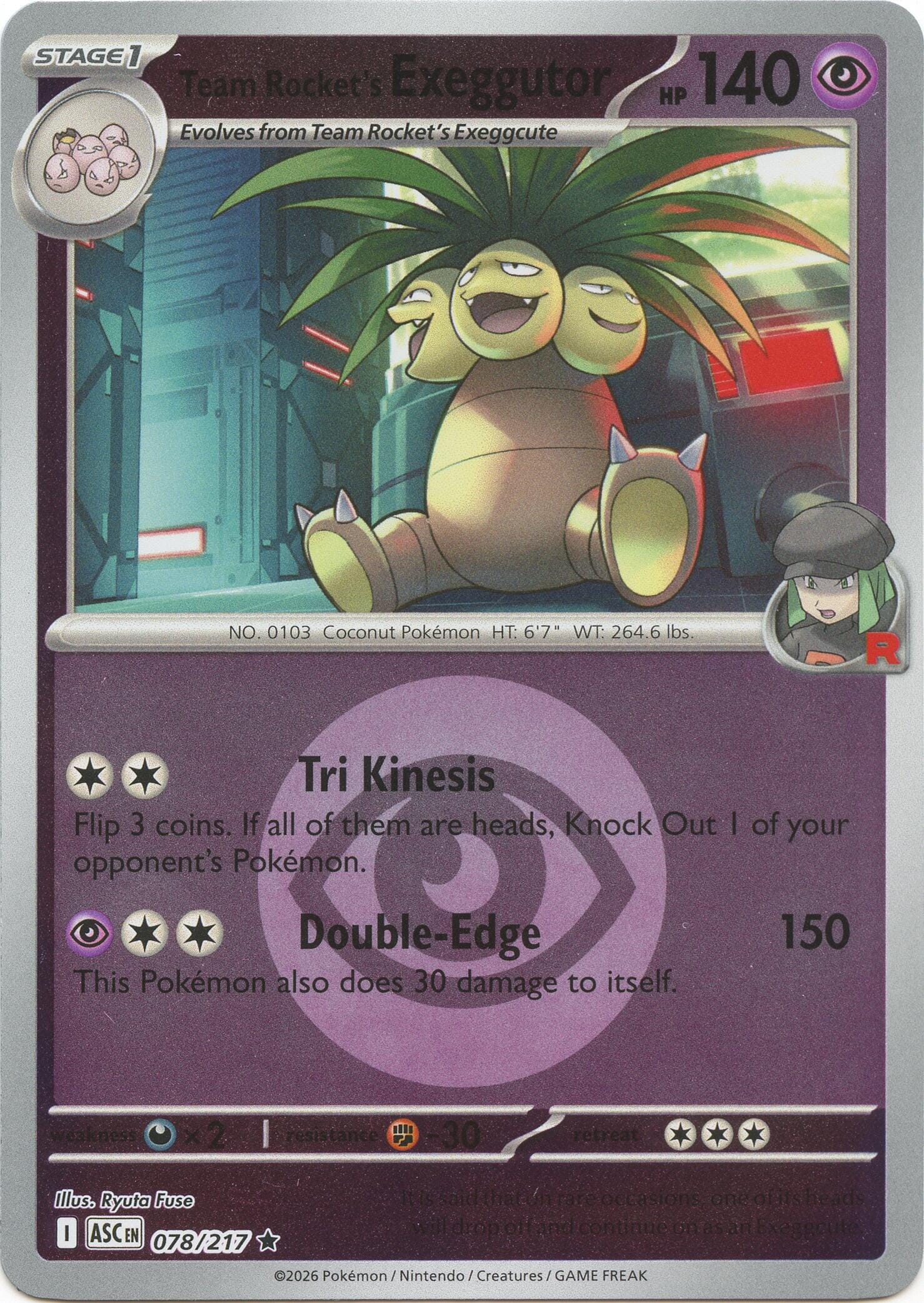 Team Rocket's Exeggutor (078/217) (Energy Symbol Pattern) [Mega Evolution: Ascended Heroes] Pokemon Single Pokémon  | Multizone: Comics And Games