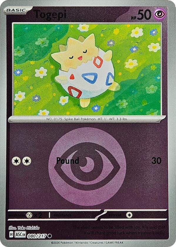 Togepi (080/217) (Energy Symbol Pattern) [Mega Evolution: Ascended Heroes] Pokemon Single Pokémon  | Multizone: Comics And Games