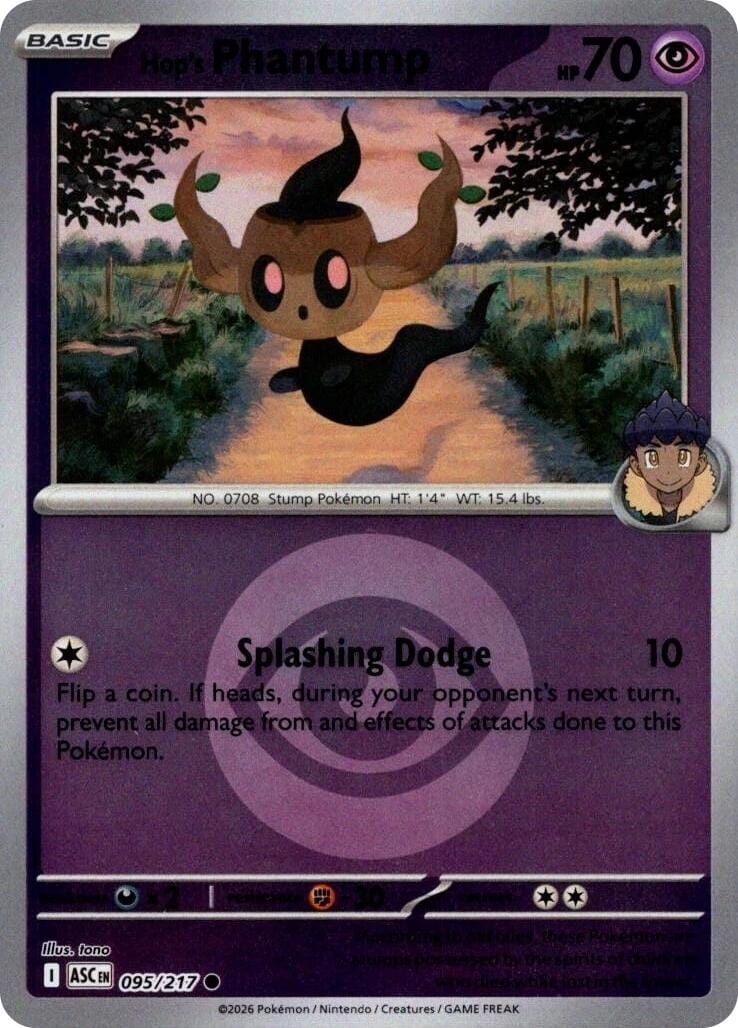 Hop's Phantump (095/217) (Energy Symbol Pattern) [Mega Evolution: Ascended Heroes] Pokemon Single Pokémon  | Multizone: Comics And Games