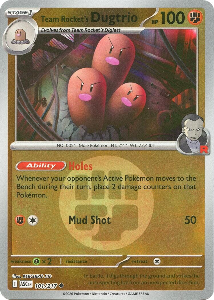 Team Rocket's Dugtrio (101/217) (Energy Symbol Pattern) [Mega Evolution: Ascended Heroes] Pokemon Single Pokémon  | Multizone: Comics And Games