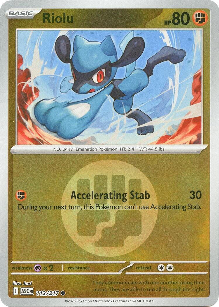 Riolu (112/217) (Energy Symbol Pattern) [Mega Evolution: Ascended Heroes] Pokemon Single Pokémon  | Multizone: Comics And Games