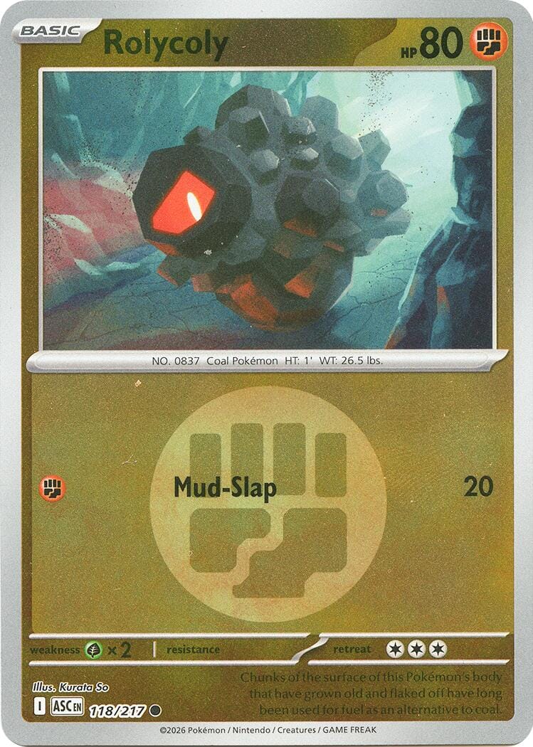 Rolycoly (118/217) (Energy Symbol Pattern) [Mega Evolution: Ascended Heroes] Pokemon Single Pokémon  | Multizone: Comics And Games