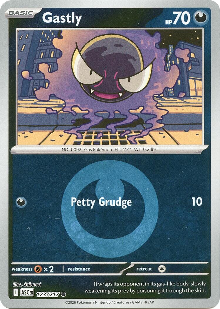 Gastly (123/217) (Energy Symbol Pattern) [Mega Evolution: Ascended Heroes] Pokemon Single Pokémon  | Multizone: Comics And Games