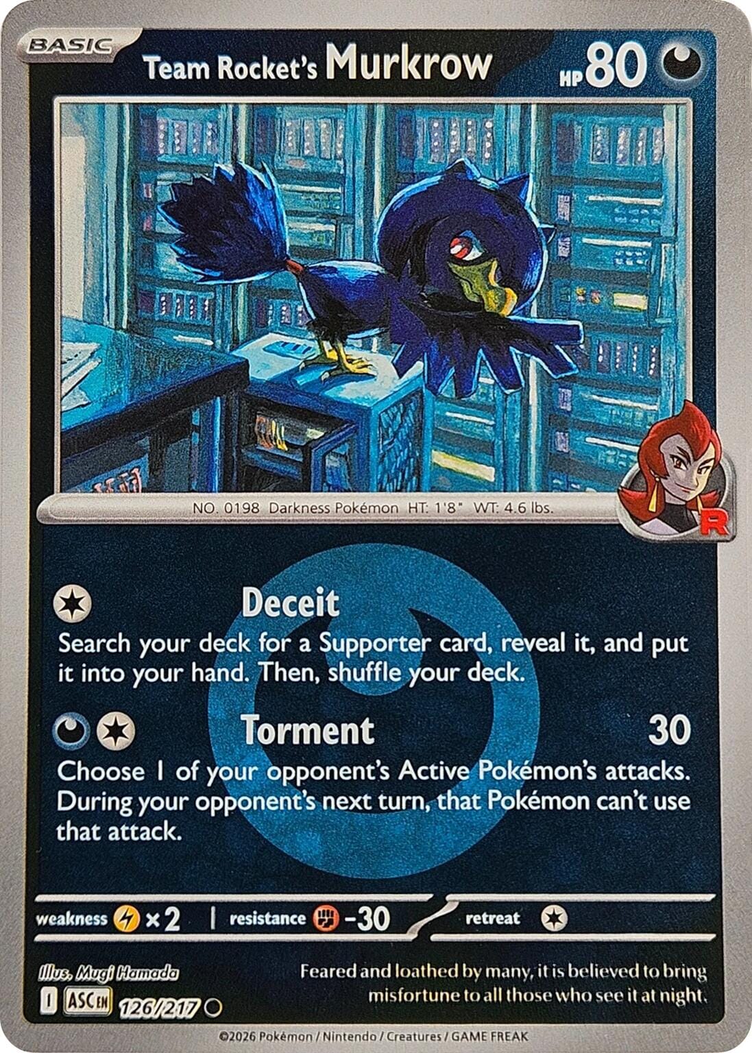 Team Rocket's Murkrow (126/217) (Energy Symbol Pattern) [Mega Evolution: Ascended Heroes] Pokemon Single Pokémon  | Multizone: Comics And Games