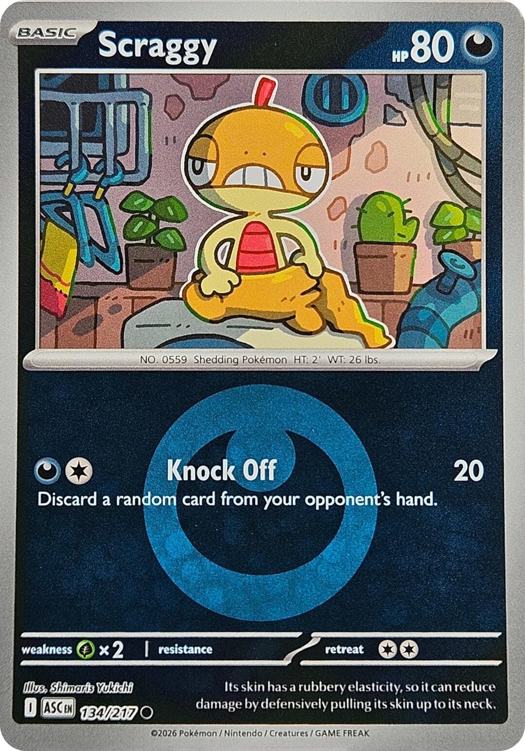 Scraggy (134/217) (Energy Symbol Pattern) [Mega Evolution: Ascended Heroes] Pokemon Single Pokémon  | Multizone: Comics And Games