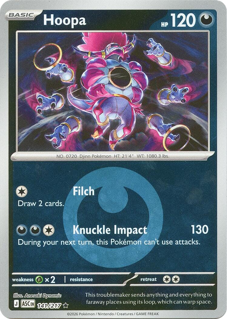 Hoopa (141/217) (Energy Symbol Pattern) [Mega Evolution: Ascended Heroes] Pokemon Single Pokémon  | Multizone: Comics And Games