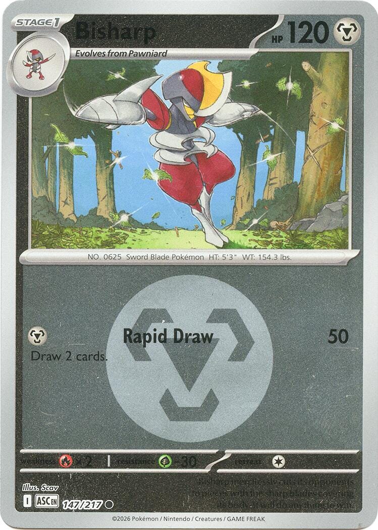 Bisharp (147/217) (Energy Symbol Pattern) [Mega Evolution: Ascended Heroes] Pokemon Single Pokémon  | Multizone: Comics And Games