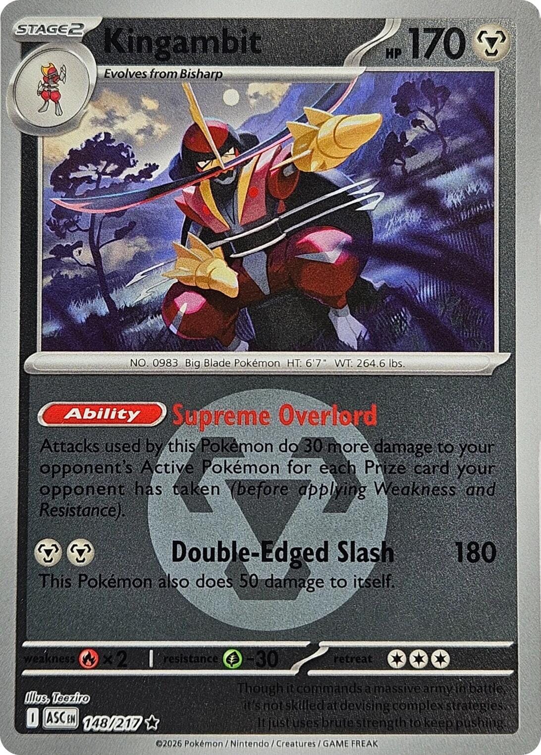 Kingambit (148/217) (Energy Symbol Pattern) [Mega Evolution: Ascended Heroes] Pokemon Single Pokémon  | Multizone: Comics And Games