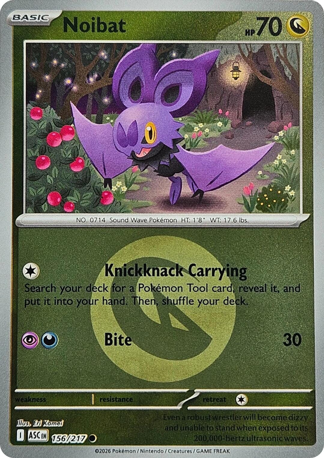 Noibat (156/217) (Energy Symbol Pattern) [Mega Evolution: Ascended Heroes] Pokemon Single Pokémon  | Multizone: Comics And Games