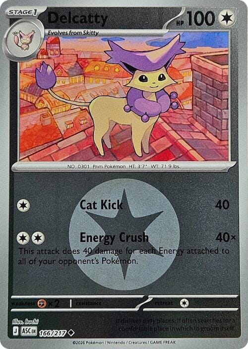 Delcatty (166/217) (Energy Symbol Pattern) [Mega Evolution: Ascended Heroes] Pokemon Single Pokémon  | Multizone: Comics And Games